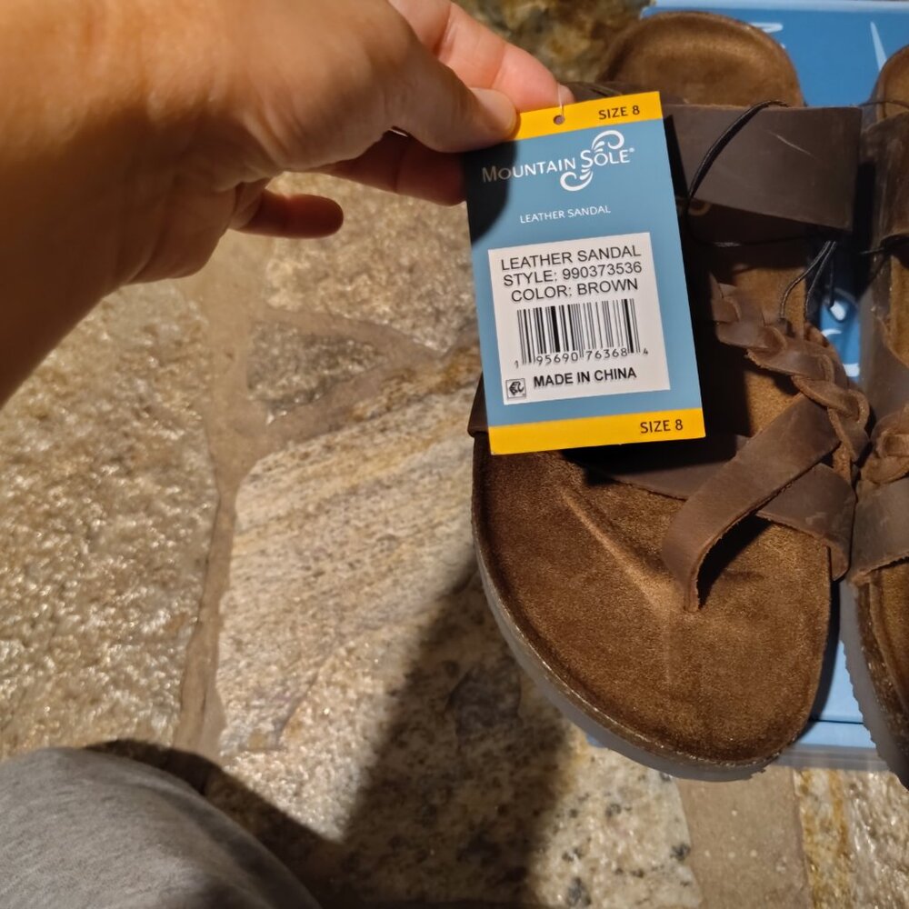 Mountain Sole Women's Brown Leather Footbed Sandals Size 8 NIB NWT - Picture 10 of 10